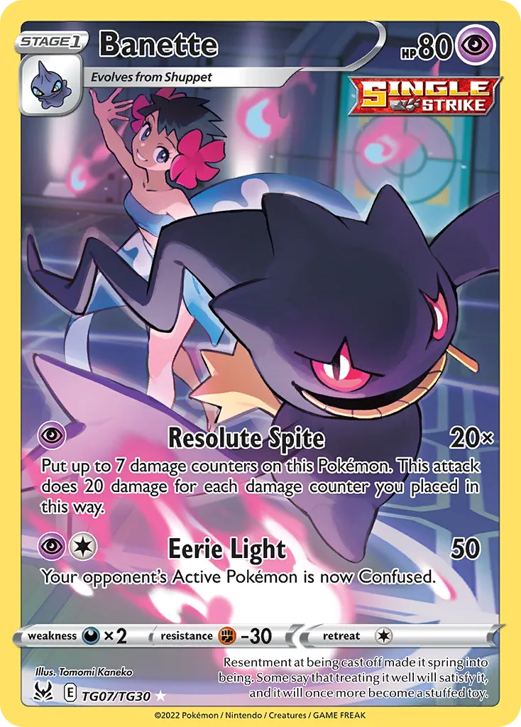 2022 Lost Origin Trainer Gallery Banette #TG07 Trainer Gallery Rare Holo card image