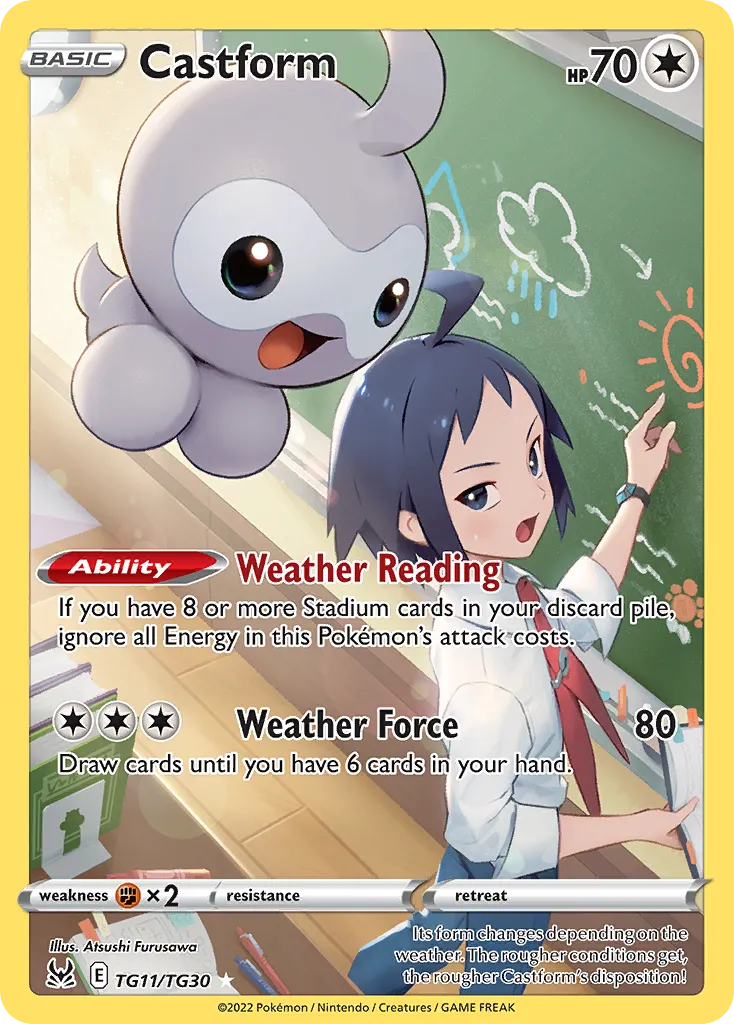 2022 Lost Origin Trainer Gallery Castform #TG11 Trainer Gallery Rare Holo card image