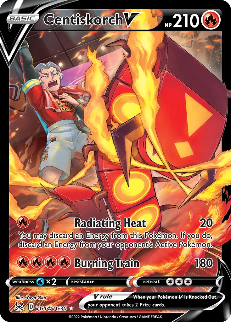 2022 Lost Origin Trainer Gallery Centiskorch V #TG14 Rare Holo V card image