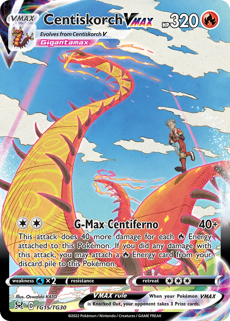 2022 Lost Origin Trainer Gallery Centiskorch VMAX #TG15 Rare Holo VMAX card image