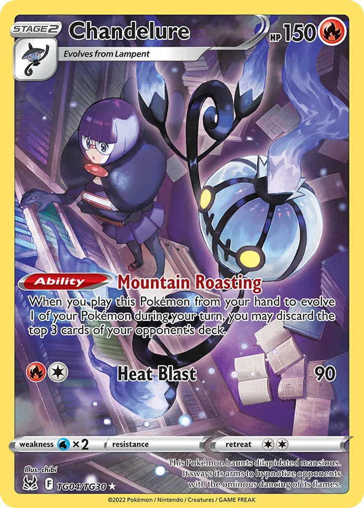 2022 Lost Origin Trainer Gallery Chandelure #TG04 Trainer Gallery Rare Holo card image