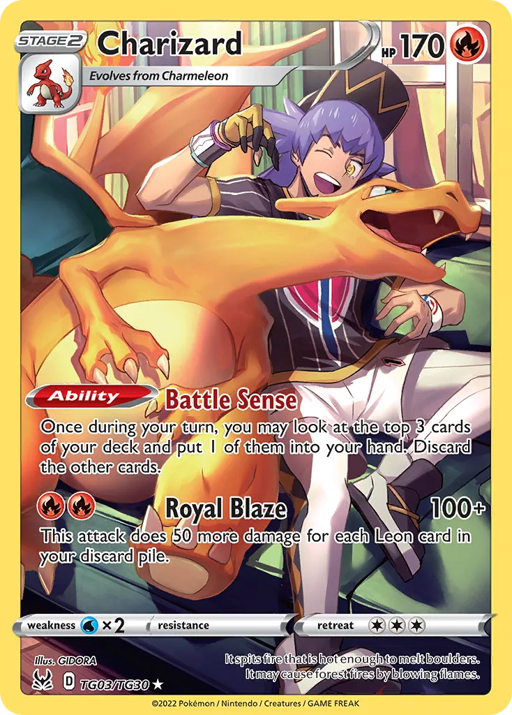 2022 Lost Origin Trainer Gallery Charizard #TG03 Trainer Gallery Rare Holo card image