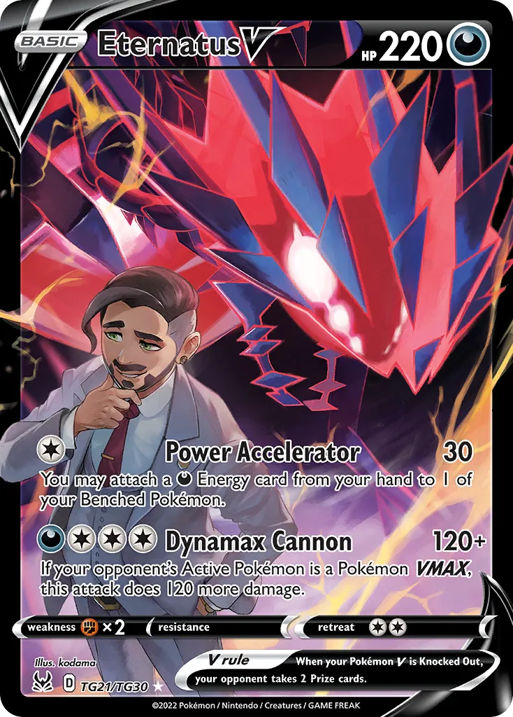 2022 Lost Origin Trainer Gallery Eternatus V #TG21 Rare Holo V card image