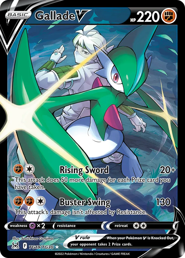 2022 Lost Origin Trainer Gallery Gallade V #TG19 Rare Holo V card image