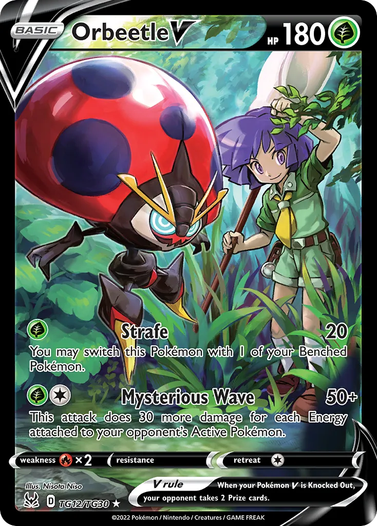2022 Lost Origin Trainer Gallery Orbeetle V #TG12 Rare Holo V card image