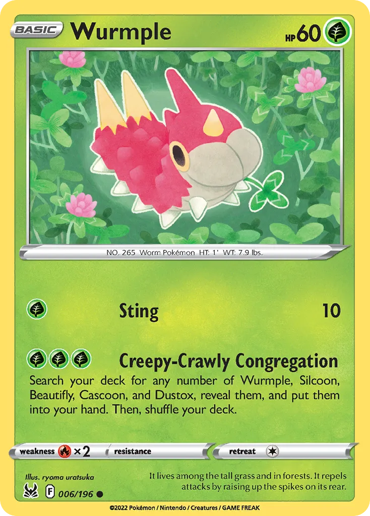 2022 Lost Origin Wurmple Common #006/196 Common card image