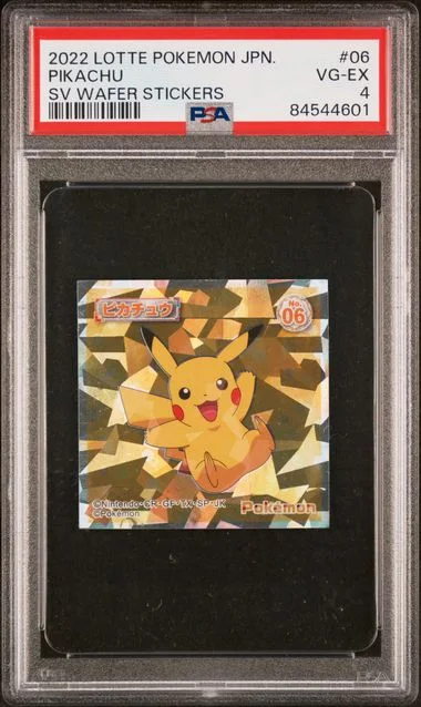 2022 Lotte Pokemon Japanese Scarlet & Violet Wafer Stickers Pikachu #06 card image