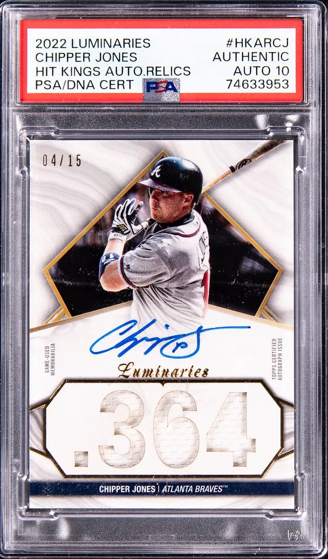 2022 Luminaries Hit Kings Autograph Relics Chipper Jones #HKAR-CJ card image