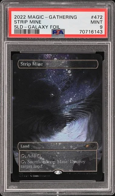 2022 Magic: The Gathering Secret Lair Drop Galaxy Foil Strip Mine #472 card image