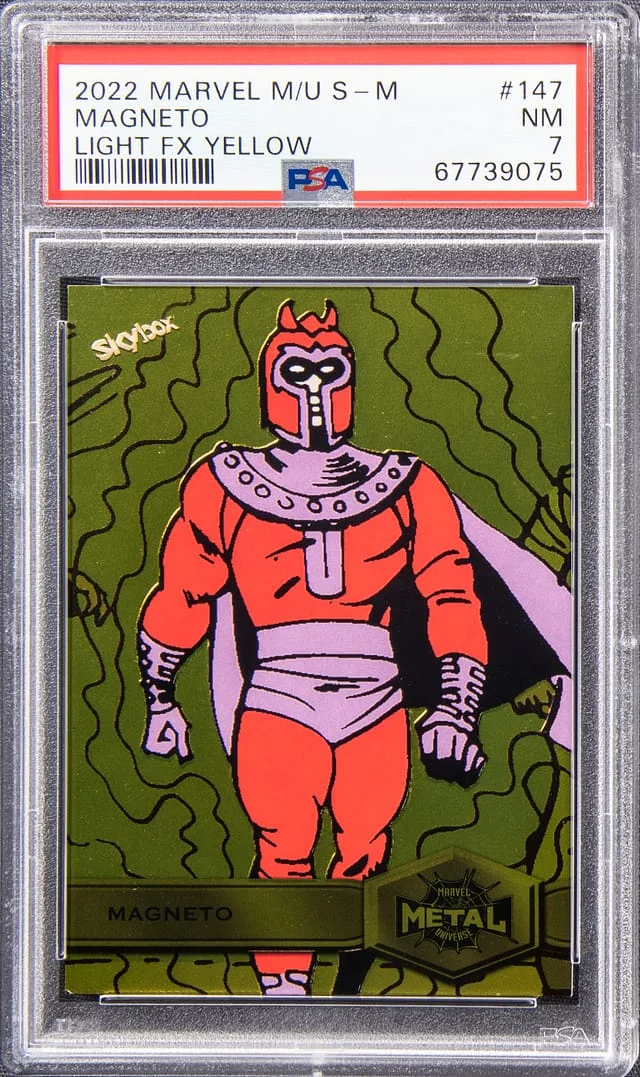 2022 Marvel Metal Universe Spider-Man Light FX Yellow Magneto #147 card image