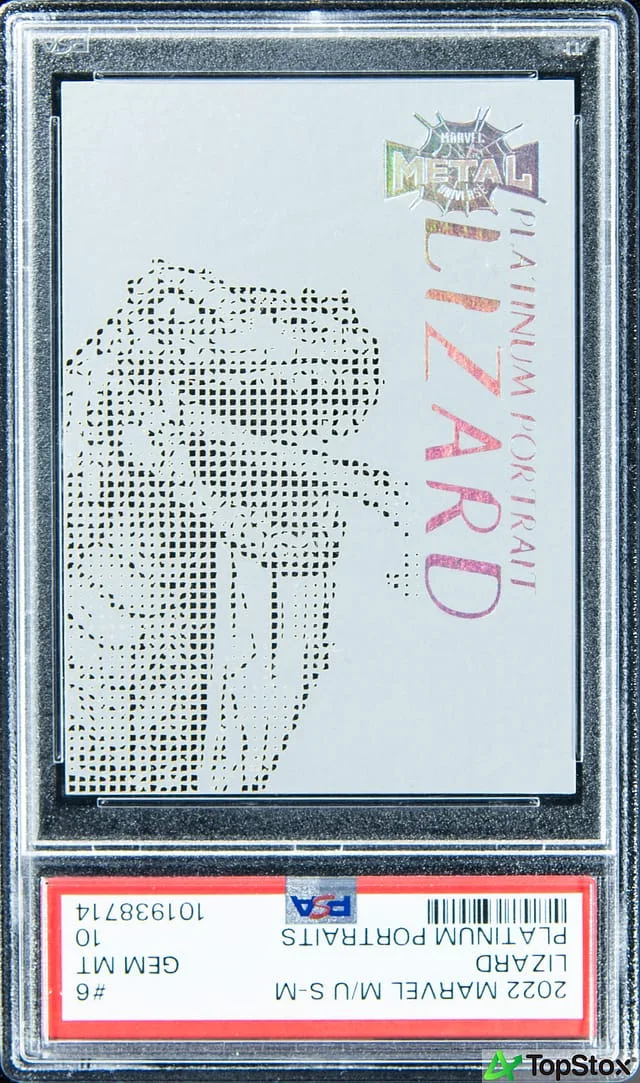 2022 Marvel Metal Universe Spider-Man Platinum Portraits Lizard #6 card image