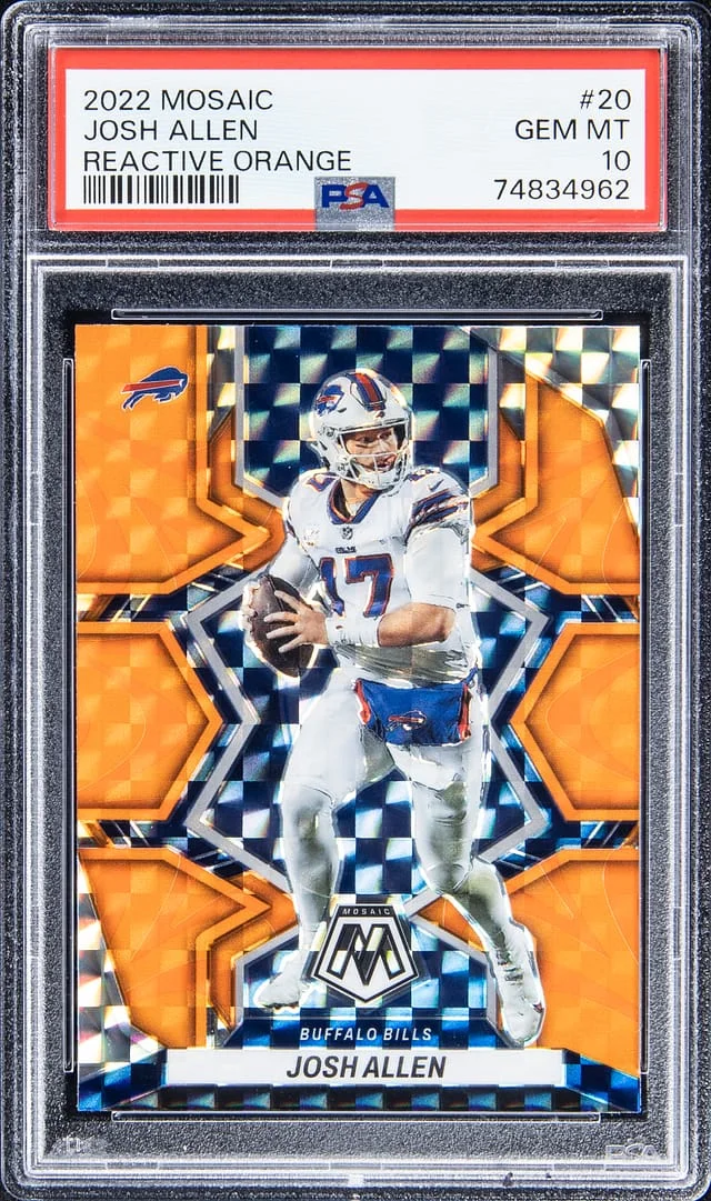 2022 Mosaic Josh Allen Reactive Orange #20 card image