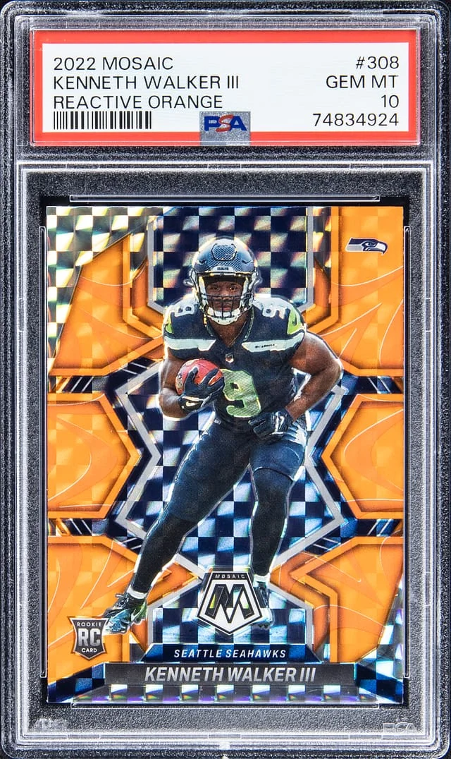 2022 Mosaic Kenneth Walker III Reactive Orange #308 card image