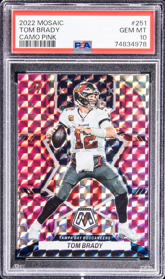 2022 Mosaic Tom Brady Camo Pink #251 card image