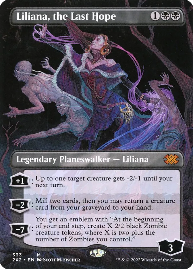 2022 Double Masters 2022 Liliana, the Last Hope [Borderless] mythic #333 mythic card image