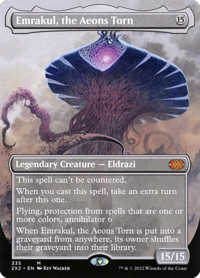 2022 Double Masters 2022 Emrakul, the Aeons Torn [Borderless] mythic #335 mythic card image