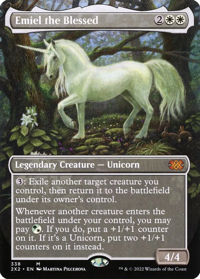 2022 Double Masters 2022 Emiel the Blessed [Borderless] mythic #338 mythic card image