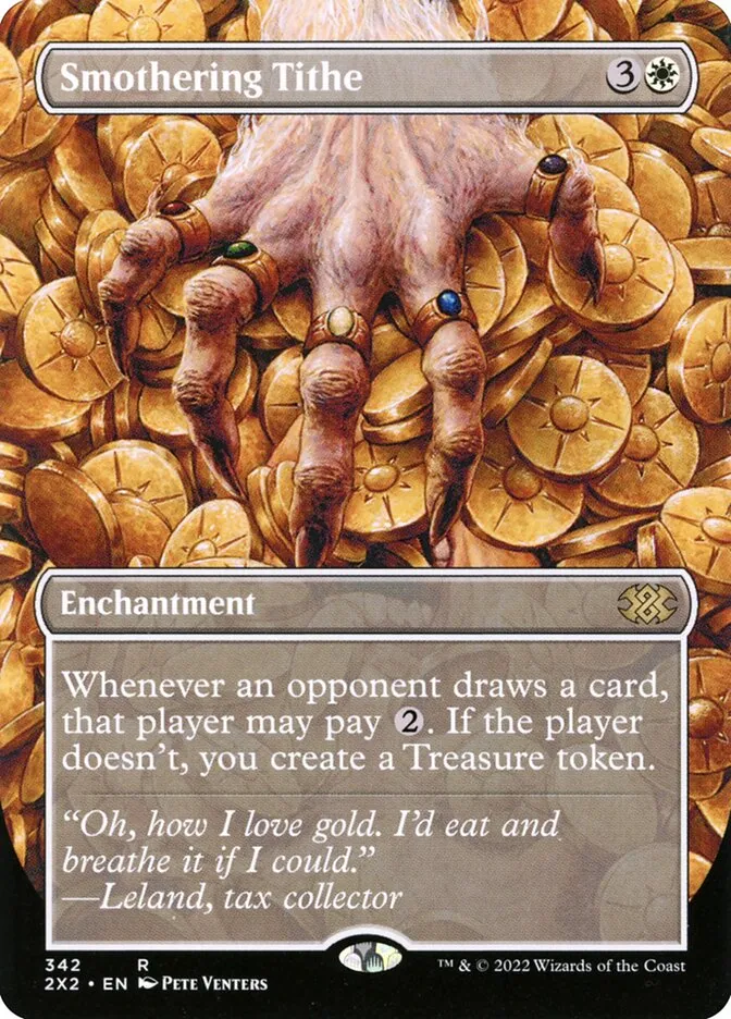 2022 Double Masters 2022 Smothering Tithe [Borderless] rare #342 rare card image