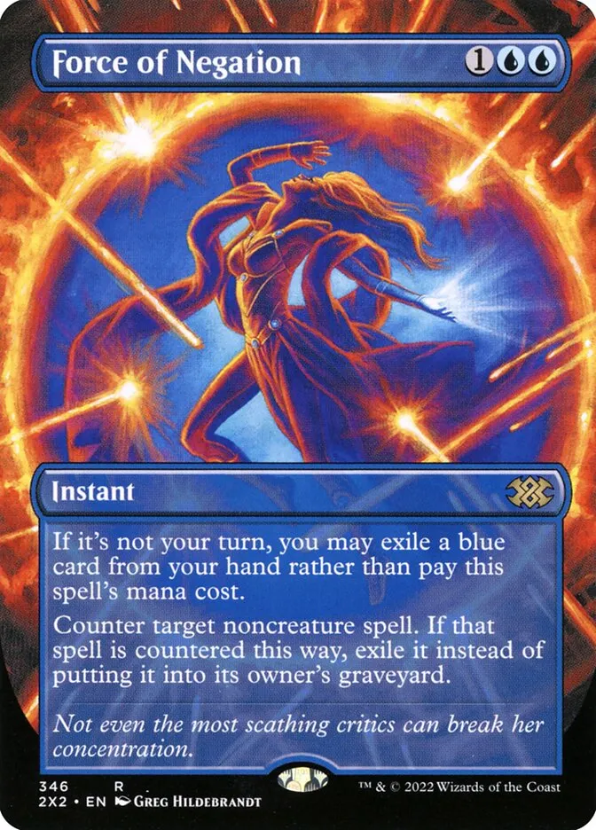 2022 Double Masters 2022 Force of Negation [Borderless] rare #346 rare card image