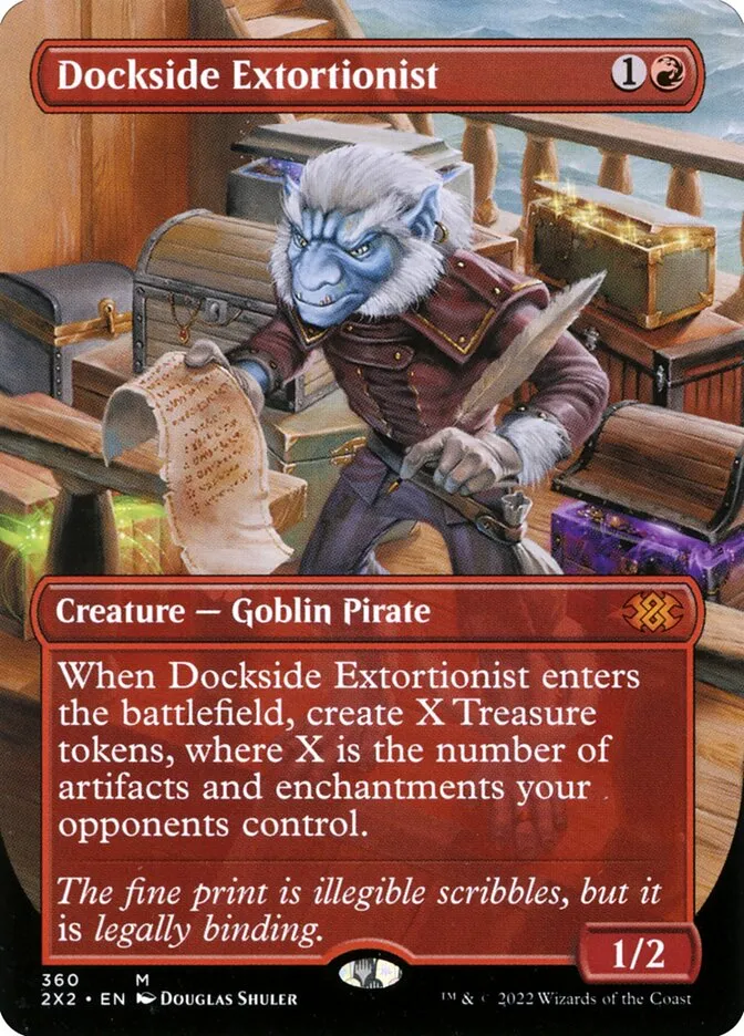 2022 Double Masters 2022 Dockside Extortionist [Borderless] mythic #360 mythic card image