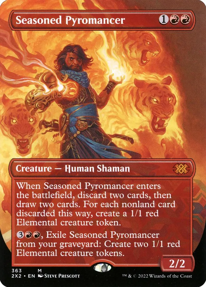 2022 Double Masters 2022 Seasoned Pyromancer #363 mythic card image