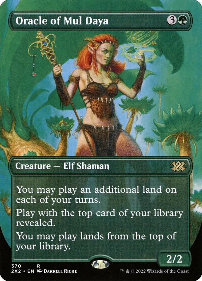 2022 Double Masters 2022 Oracle of Mul Daya [Borderless] rare #370 rare card image