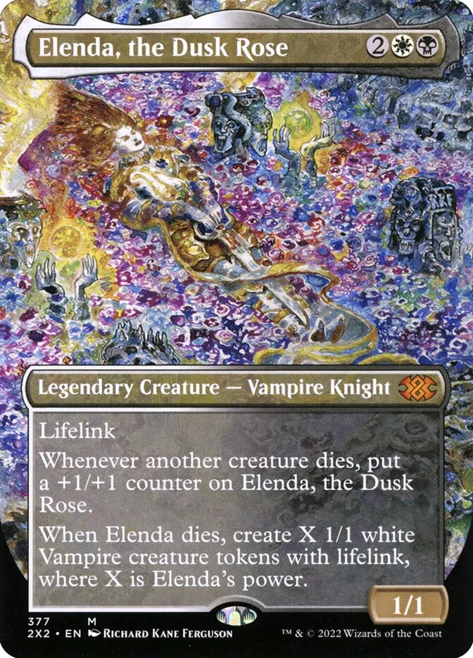 2022 Double Masters 2022 Elenda, the Dusk Rose [Borderless] mythic #377 mythic card image