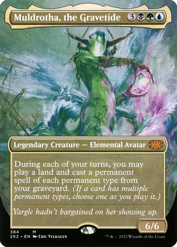 2022 Double Masters 2022 Muldrotha, the Gravetide [Borderless] mythic #384 mythic card image