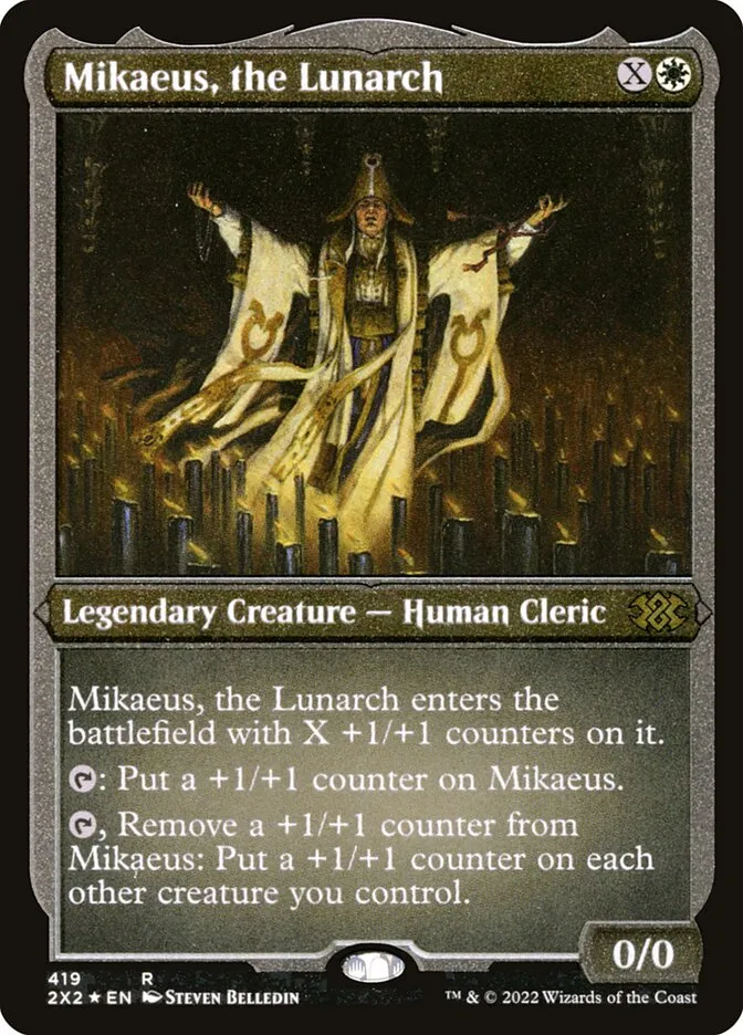 2022 Double Masters 2022 Mikaeus, the Lunarch #419 rare card image