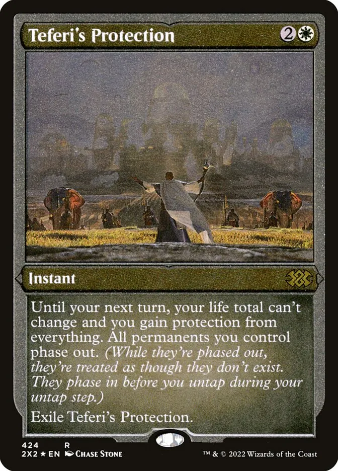 2022 Double Masters 2022 Teferi's Protection #424 rare card image