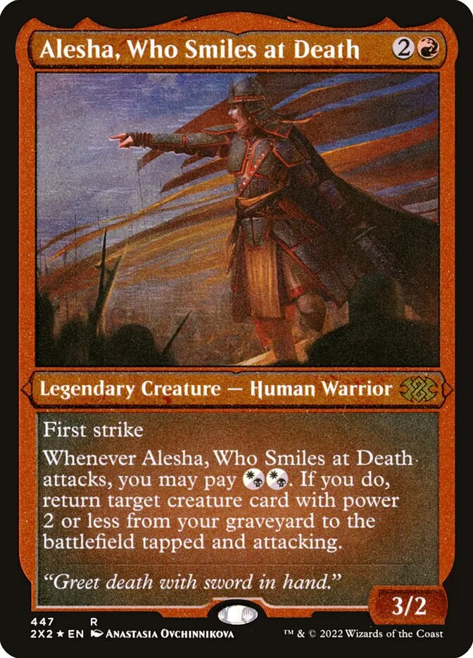 2022 Double Masters 2022 Alesha, Who Smiles at Death #447 rare card image