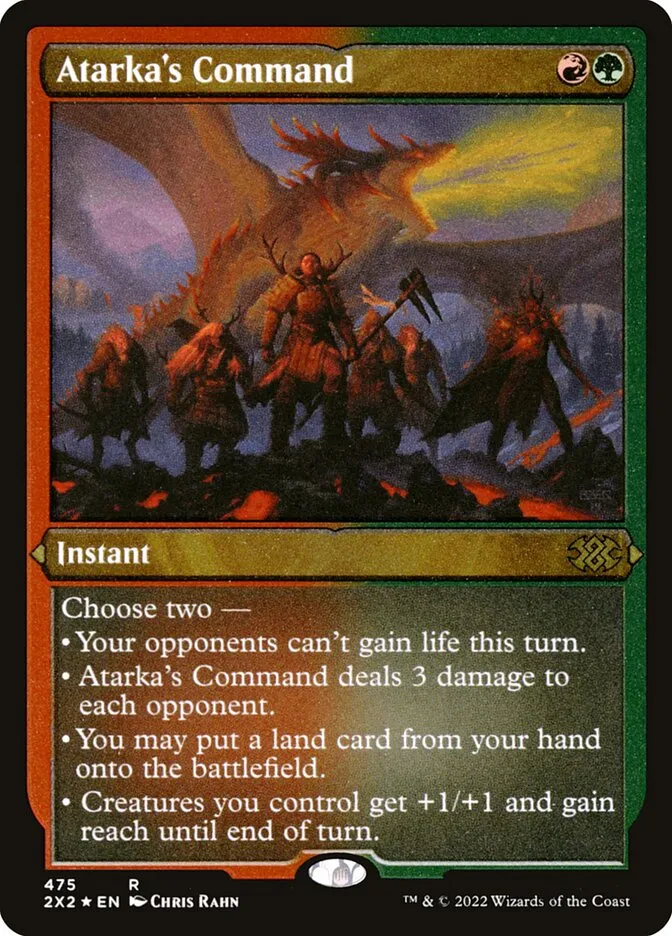 2022 Double Masters 2022 Atarka's Command rare #475 rare card image