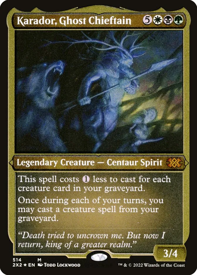 2022 Double Masters 2022 Karador, Ghost Chieftain #514 mythic card image