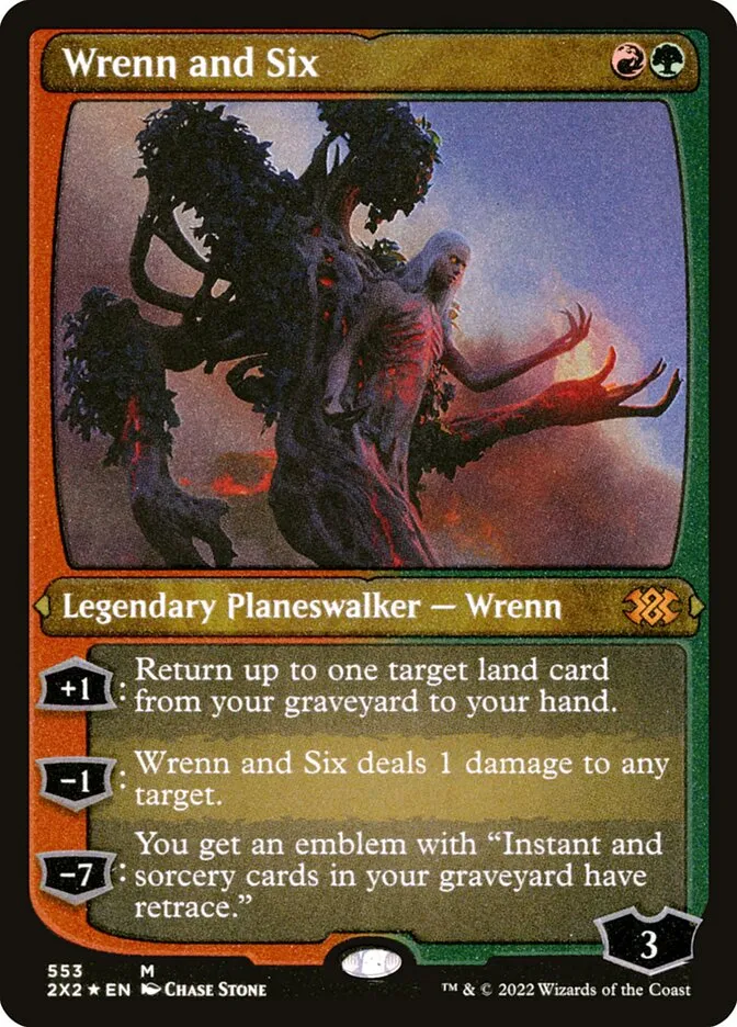 2022 Double Masters 2022 Wrenn and Six mythic #553 mythic card image
