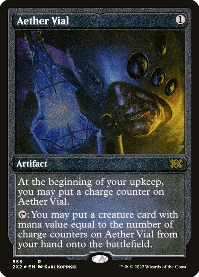 2022 Double Masters 2022 Aether Vial #555 rare card image