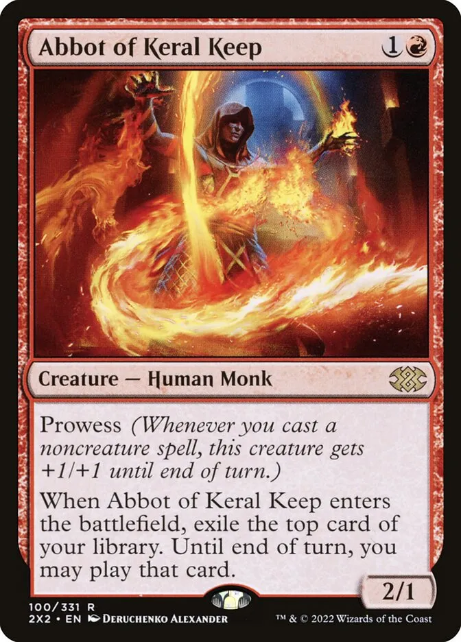 2022 Double Masters 2022 Abbot of Keral Keep rare #100 rare card image