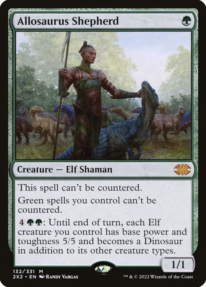2022 Double Masters 2022 Allosaurus Shepherd #132 mythic card image