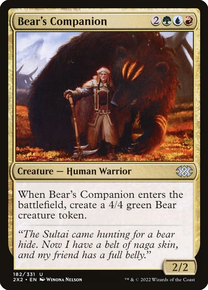 2022 Double Masters 2022 Bear's Companion #182 uncommon card image