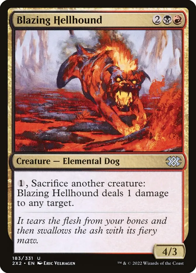 2022 Double Masters 2022 Blazing Hellhound #183 uncommon card image