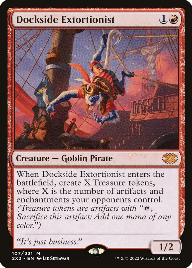 2022 Double Masters 2022 Dockside Extortionist mythic #107 mythic card image