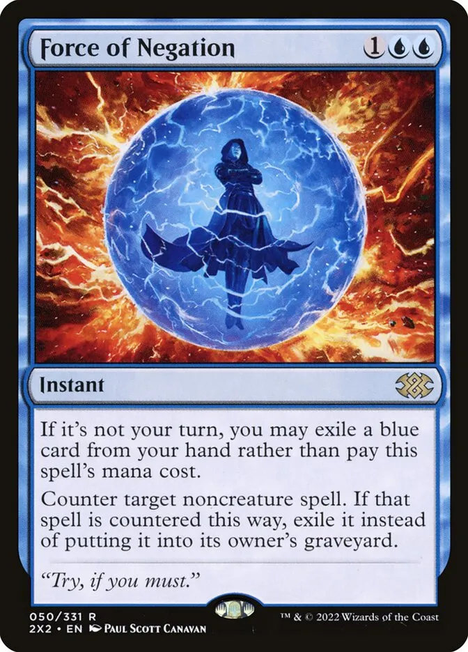 2022 Double Masters 2022 Force of Negation [Foil] rare #50 rare card image