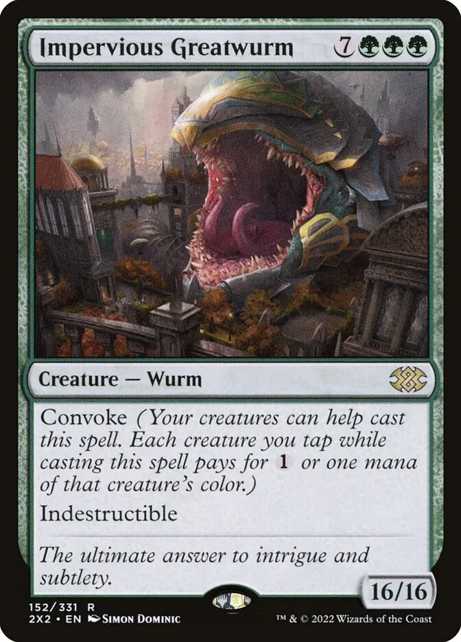 2022 Double Masters 2022 Impervious Greatwurm #152 rare card image