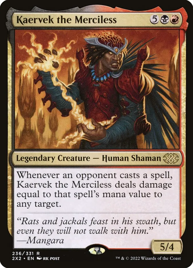 2022 Double Masters 2022 Kaervek the Merciless #236 rare card image