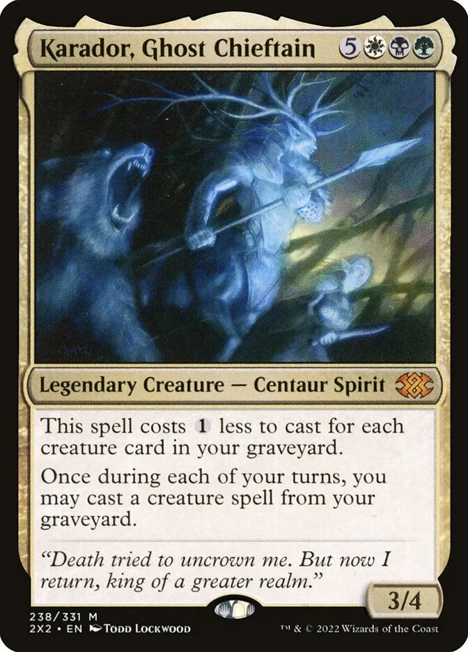 2022 Double Masters 2022 Karador, Ghost Chieftain #238 mythic card image