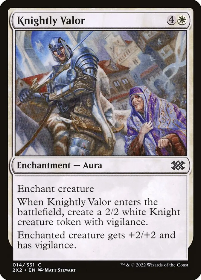 2022 Double Masters 2022 Knightly Valor common #14 common card image
