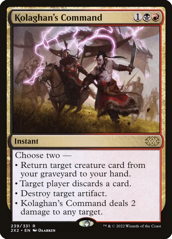 2022 Double Masters 2022 Kolaghan's Command rare #239 rare card image