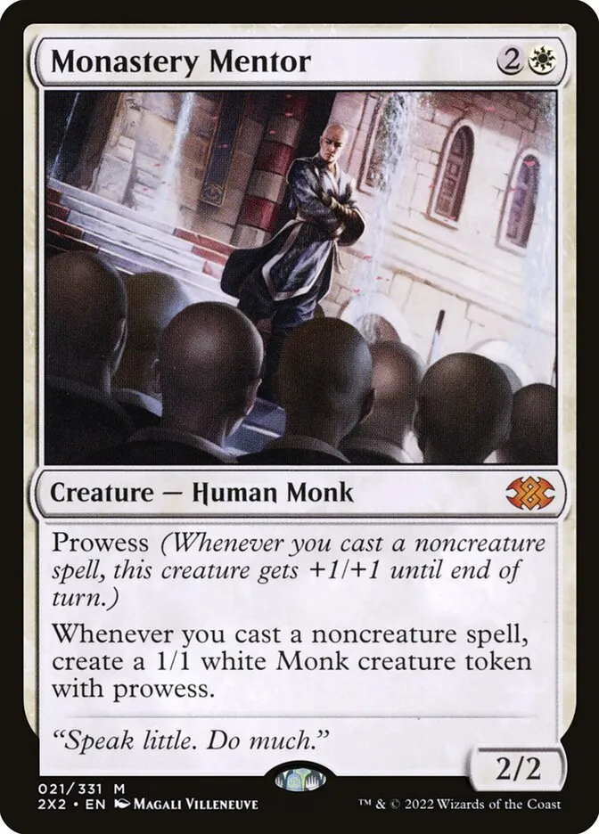 2022 Double Masters 2022 Monastery Mentor mythic #21 mythic card image