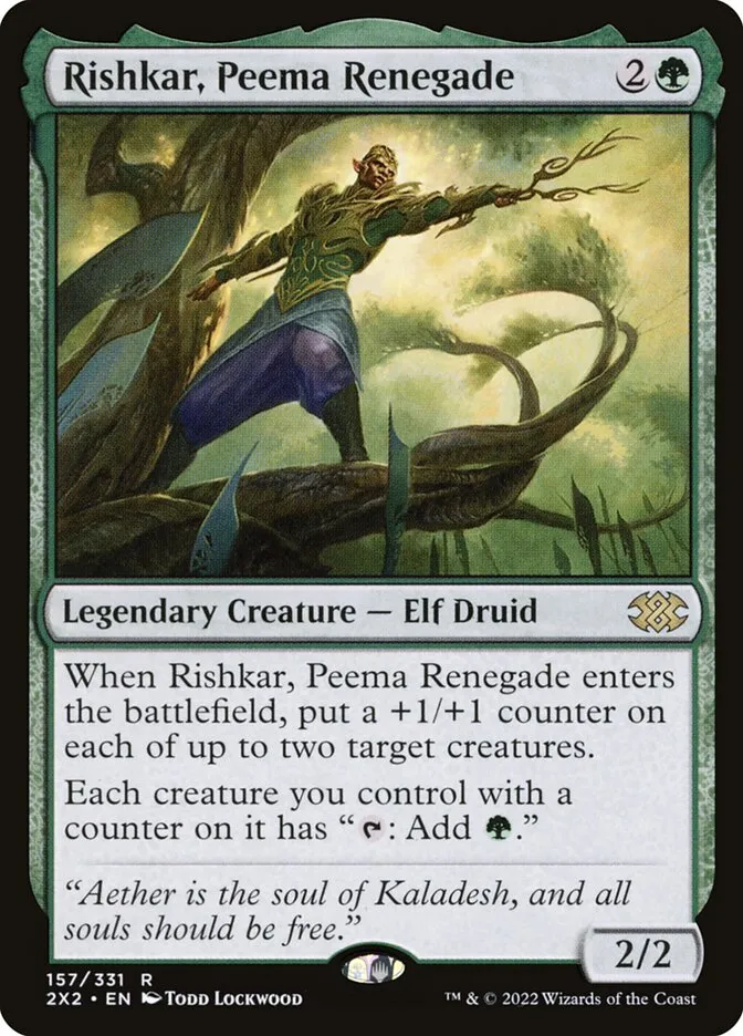 2022 Double Masters 2022 Rishkar, Peema Renegade #157 rare card image