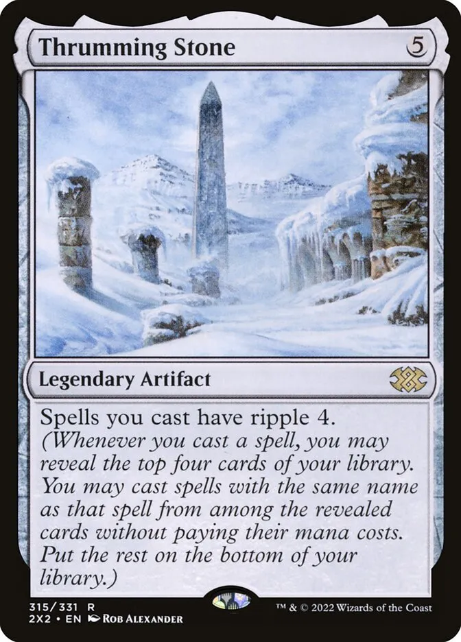 2022 Double Masters 2022 Thrumming Stone [Foil] rare #315 rare card image