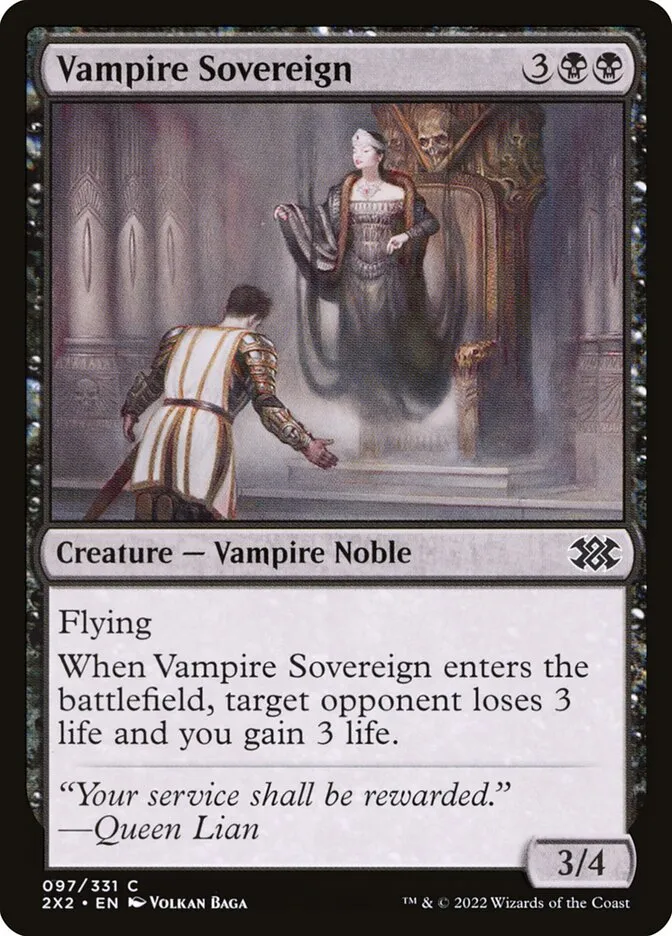 2022 Double Masters 2022 Vampire Sovereign [Foil] common #97 common card image